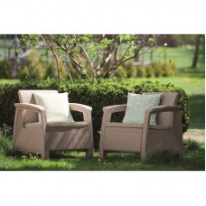 KETER. Set doua fotolii de gradina cappuccino Corf..